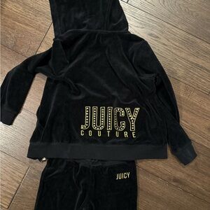 Juicy Couture Black Velour Set with Gold Accents